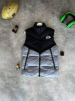 Чоловічий жилет Nike сіра з чорним без капюшона Найк осіння весняна Безрукавка демісезонна