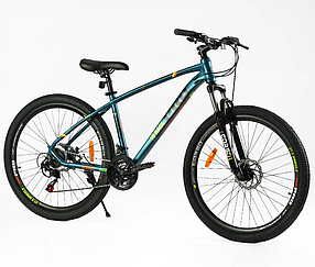 Велосипед Спортивний CORSO «HI RACE PRO» 27,5" дюймів HR-27239 рама алюмінієва 17``, обладнання Shimano 21 швидкість, зібран на 75