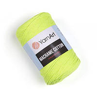 Бавовняний шнур плетений YarnArt Macrame Cotton Лайм №801 (Янарт Макраме котон) 250 г 225 м, нитки