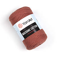 Хлопковый шнур плетеный YarnArt Macrame Cotton, Кирпич №785, (Янарт Макраме котон) 250 г, 225 м, нити для