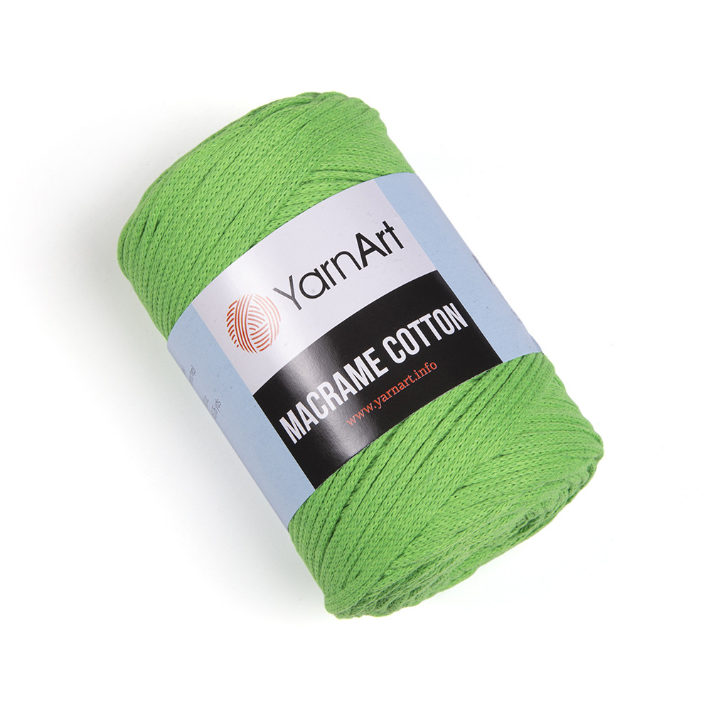 Хлопковый шнур плетеный YarnArt Macrame Cotton, Салат №802, (Янарт Макраме котон) 250 г, 225 м, нити для - фото 1 - id-p2102826161