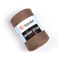 Хлопковый шнур плетеный YarnArt Macrame Cotton, Браун №788, (Янарт Макраме котон) 250 г, 225 м, нити для