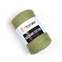 Хлопковый шнур плетеный YarnArt Macrame Cotton, ОЛивка №787, (Янарт Макраме котон) 250 г, 225 м, нити для