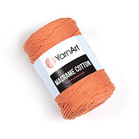 Хлопковый шнур плетеный YarnArt Macrame Cotton, Морковь №770, (Янарт Макраме котон) 250 г, 225 м, нити для