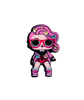 Серединка для бантика (пластиковий декор) 3,5 см Лол зі стразами (малинові окуляри), шт, Різнокольоровий