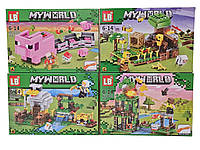 Набор из 4 блочных констукторов Minecraft "My World" LB1135-1