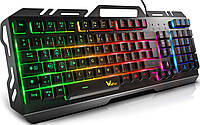 Игровая металическая клавиатура WisFox RGB подсветка