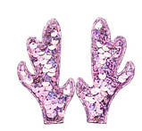 Ріжки-паєтка 3,5*7 см, колір-бузок, 1 пара, Бузковий, фото 2