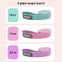 Набір гумок для фітнесу AOLIKES RB-3609 3 шт Green+Pink+Violet 6 шт., фото 4