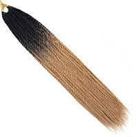 Сенегальские косички, длина 60 см, цвет-черный-коричневый, (упаковка)