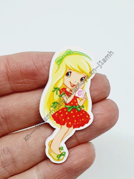 Серединка для бантів 4 см, Дівчінки-Суничка, шт
