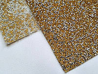Стразовое полотно (клеевое), размер 12 см*20 см, цвет - золото + серебро