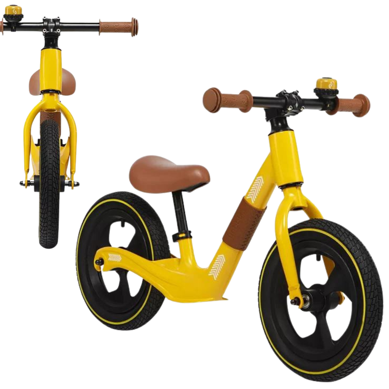 Велобіг дитячий велосипед без педалей для хлопчика 2-х колісний Skiddou Poul Yellow, Біговел каталка