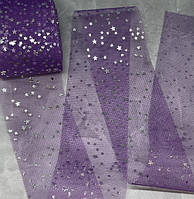 Фатин "Звездочка-серебро", 6 см, цвет-фиолетовый, метр