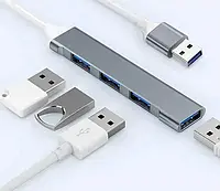 Разветвитель USB 3.1 HUB USB-хаб на 4 порта, металлический