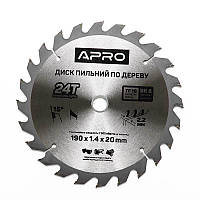 Диск пильный по дереву 190х20х24T APRO 830169art