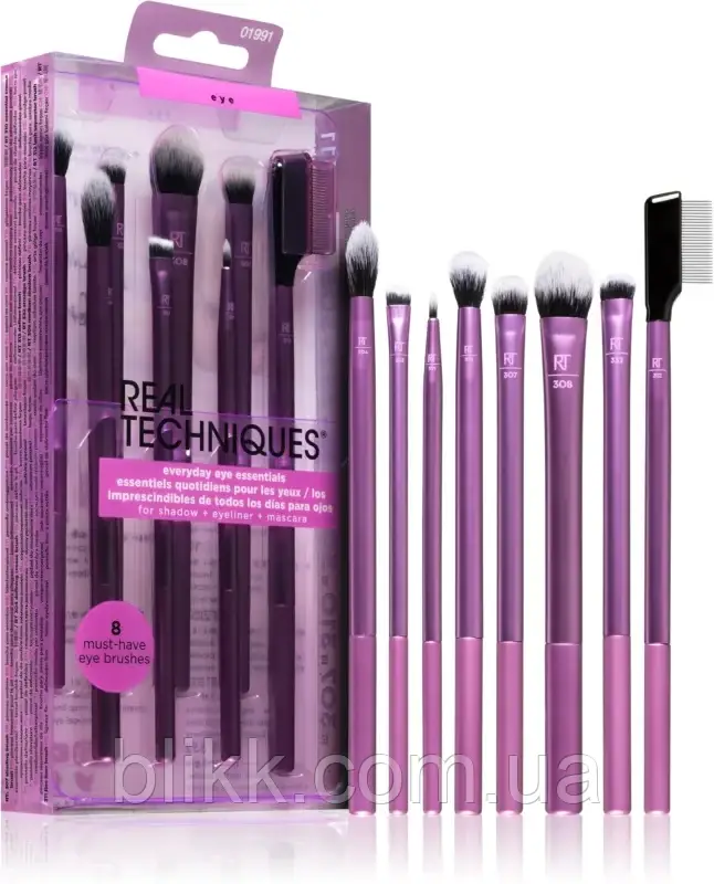 Набір пензлів для макіяжу Real Techniques Everyday Eye Essentials 8-Piece Eyeshadow Brush Set