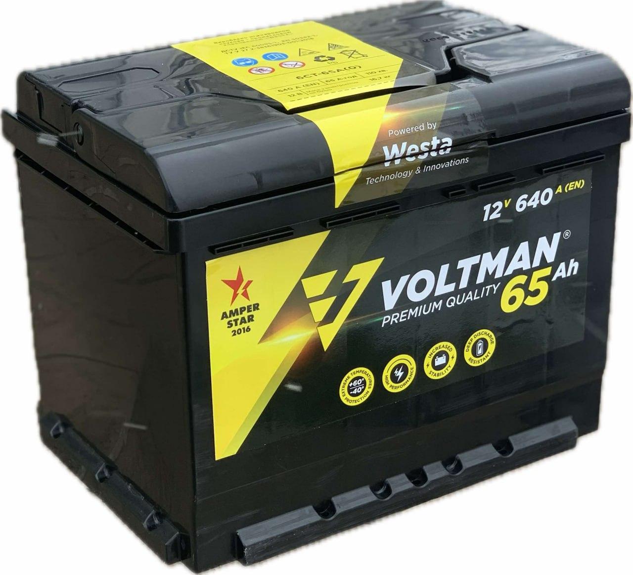 Акумулятор автомобільний VOLTMAN 65 Ah (R+) (640А)
