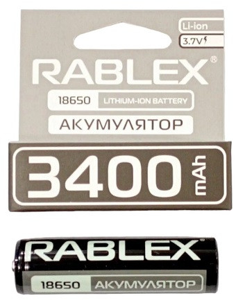 Аккумулятор Rablex 18650 Li-ion 3400mAh Li-ION 3.7v - фото 1 - id-p1013584797