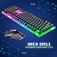 Профессиональный игровой комплект HOCO GM11 2 в 1: механическая клавиатура + оптическая мышка с RGB подсве O_o