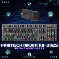 Топовый набор для геймера Fantech Major KX-302s 2-в-1: прорезиненная мышь и металлическая клавиатура LED O_o