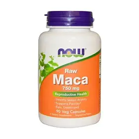 Дієтична добавка в капсулах NOW Foods Raw Maca Перуанська Мака 750 мг, 90 шт