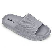 Шльопанці жіночі на товстій підошві сірого кольору EVA ЗС-02 сірі розмір 36