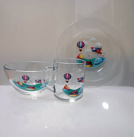 Набір скляного посуду Helios Іграшки для дітей 3 предмети (А9551/60)