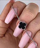 Срібна браслет конюшина з оніксом Van Cleef (1282.01р), фото 2