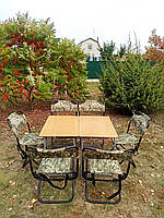 Складні столи стільці для пікніка дачі стіл розкладний туристичний пікнік "Кріпиш ФП2Х+6п" набір складний