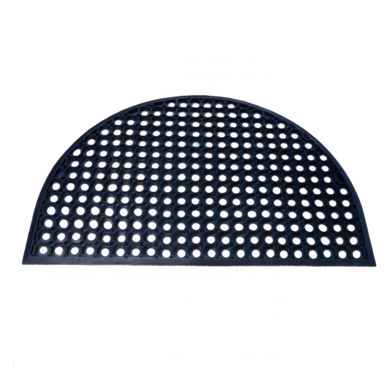 Чорний напівкруглий придверний килимок 50*76*10 см Соти Харків