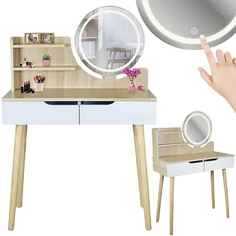 Туалетний столик з LED-підсвіткою SCANDI LED CM-254138 Світлий бук