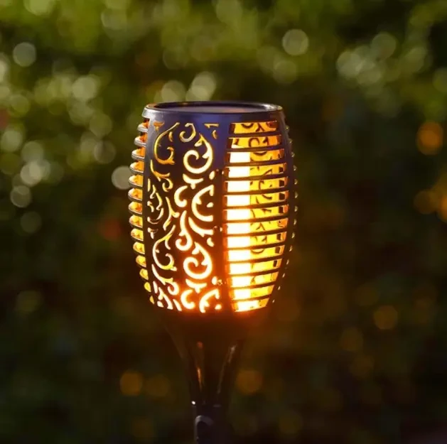 Садовий ліхтар смолоскип на сонячній батареї LED 48 см автоматичним вкл/викл (СФ-6018)