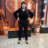 Брюки жіночі класичні великий розмір резинка 56 чорні, фото 4