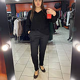 Брюки жіночі класичні великий розмір резинка 56 чорні, фото 3