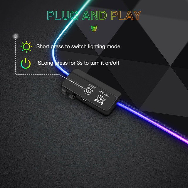 Игровая поверхность ONIKUMA MP006 с RGB-подсветкой  80*30 см