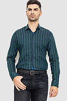 Рубашка мужская в полоску байковая, цвет зелено-синий, 214R61-95-001