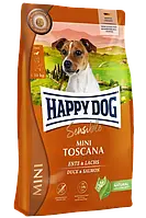 Сухий корм Happy Dog Sensible Mini Toscana сухий корм для собак дрібних порід з качкою та лососем, 4 кг