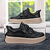 Кросівки жіночі шкіряні чорні на липучках KDSL 4362_2, фото 7