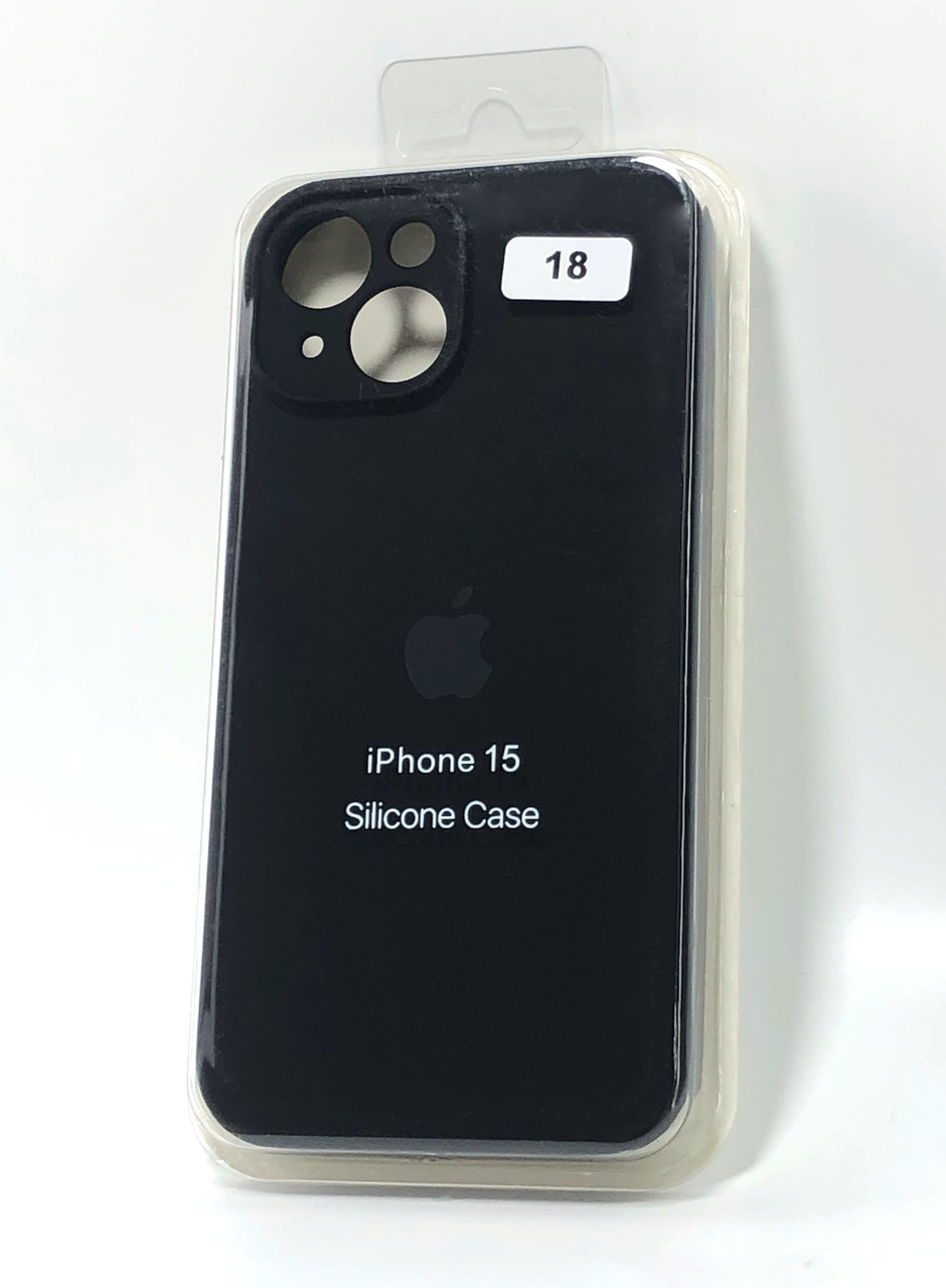 Чохол силіконовий для телефону iPhone 15 Silicone Case Orig FULL Camera №18 Black 4you