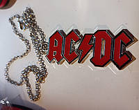 Кулон на цепочке серебристый металл эмаль рок группа эйси диси AC/DC ac dc