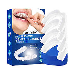 Капа зубна набір 4 шт. для лікування бруксизму та від хропіння професійний засіб проти хропіння з футляром