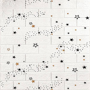Декоративна 3D панель самоклейка 700х770х3мм Зірки (цегла) (021-3) SW-00000693