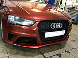 Бампер передній у складі стиль RS4 для Audi A4 B8 2012-2016, фото 3