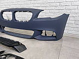 Передній бампер у зборі M Paket BMW 5 Series F10 F11 LCI 2014-2016 (під омивачі/без отворів під, фото 2