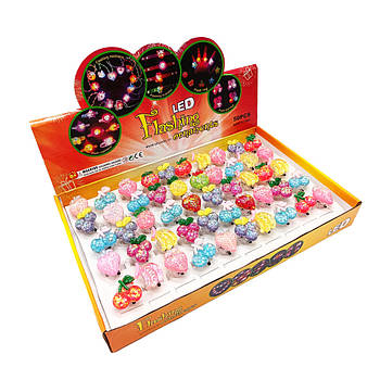 Дитяче кільце "Фрукти –Різичні" 12-53 світне, різнобарвне