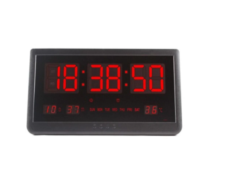 Електронні настінні годинники з календарем і термометром EL-4825R  Великий цифровий годинник на стіну