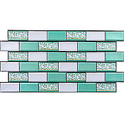 Декоративна ПВХ панель 960х480х4мм Цегла зелений орнамент SW-00001429