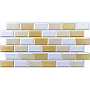 Декоративна ПВХ панель 960х480х4мм Біло-бежева клінкерна цегла SW-00001430