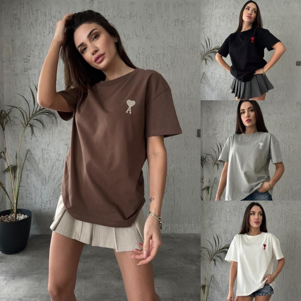 Футболка AM принт серцеI жіноча молодіжна різні кольори фабрична якість тканина котон, фото 1